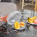 Miniatyrbilde 6 av 7: 1 stk Mikrobølgeovn Deksel For Mat Med Lettgrep Håndtak Klar Sprutbeskyttelse Plastlokk Rotfritt Oppvarming Av Mat
