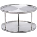 Miniatyrbild 1 av 5: Kryddhylla i rostfritt stål, Lazy Susan-snurrbricka, 2-vånings 360-graders roterande Lazy Susan-skåporganisatör, 10 tum