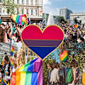 Pikkukuva 6 / 7: 5 kpl Biseksuaalinen ylpeys sydänmuotoinen rintaneula, pinssi, lippu, rintaneula Bisexual