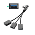 Miniatyrbillede 5 af 11: USB Splitter Hub til Mobil Strøm, Bil, Computer USB Han til Hun Opladningskabel Datakabel Forlænger Adapter null - Venstre Bøjning