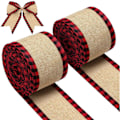 Miniatyrbilde 3 av 5: 2 stykker falsk burlap jule-sløyfebånd for jul
