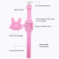Miniatyrbild 4 av 5: Söta digitala barnklocka, söt kaninformad flickklocka LED Mode Silikon Djurformad Clamshell Design Armbandsur Flicka Bästa Presenter Rosa