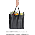 Miniatyrbilde 4 av 7: 6-pak gjenbrukbare handleposer med håndtak, ikke-vevde handleposer - Holder 44+ lbs (20 KG) - Ekstra store og holdbare sammenleggbare handleposer