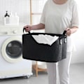 Miniatyrbilde 2 av 5: Oppbevaringskurv med to håndtak, filtkurv for leker, bøker, magasiner black 33CM*23CM*20CM