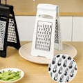 Miniatyrbilde 5 av 8: Mote Grater Grønnsakskutter Grønnsakslicer Allsidig Gadget Behandling Verktøy Grønnsakskutter for Fruktslicer Black