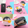 Miniatyrbild 5 av 5: 3PCS Söt Kawaii Djur Plånböcker för Tonårsflickor Liten Myntväska Mini Plysch Plånböcker Sminkväska för Kvinnor med Dragkedja Pingvin Have small package