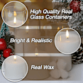 Miniatyrbild 4 av 5: Klara Glas LED-ljus med Fjärrkontroll Fladdrande Realistiska Flamlösa Batteridrivna Ljus Set om 3 D 3 \" H 4 \" 5 \" 6 \"