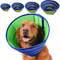 Miniatyrbillede 4 af 4: Pet Recovery Krave Justerbar Blød Hundekrave Let Åndbar Efter Kirurgi Beskyttelseskrave Kæledyrsforsyning Blue M