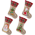 Miniatyrbilde 1 av 8: Julegaver Strømper Diamantmalingsett for Voksne Nybegynnere, 4 Pakk Peis Henge Strømper, DIY Rhinestone Maling Juletrepynt Christmas 1