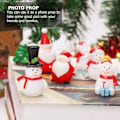 Miniatyrbilde 7 av 8: 12 stk. miniatyr julepynt i resin - snømenn, reinsdyr, julenissen - juletre for håndverk, snøkuler, eventyrhage, dukkehusdekorasjon