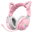 Miniatyrbillede 1 af 5: Farverigt lysende Bluetooth headset med katteører - Lang batterilevetid, stabil transmission og praktisk brug pink