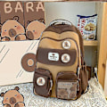Miniatyrbild 3 av 5: Skolväska Brun 2024 Capybara Ridge Stor Ryggsäck För Pojkar Och Flickor, Märkeskort Blue Backpack