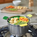 Miniatyrbild 3 av 8: 3 st/set trippeldelad ångkokare i silikon, non-stick, för ägg, ångkokning, sil, kastrulldelare, ångkokningskorg, köksredskap