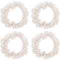 Pikkukuva 7 / 7: 4 kpl Helmi Hiussiteitä Valkoinen Helmi Scrunchie Elastinen Helmi Poninhäntäpidike Hiusnarut Hiuslisävarusteet Naisille ja Tytöille