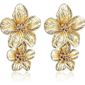 Miniatyrbillede 1 af 5: Guld Blomster Øreringe Guld Hængeøreringe til Kvinder Romantiske Boho Blomster Statement Øreringe til Bryllupsfest Smykker