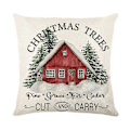 Miniatyrbillede 1 af 5: Merry Christmas Pudebetræk 45x45cm Pyntepudebetræk Vinter Juledekorationer til Hjemmet Træ Hjort Sofa Pudebetræk