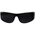 Miniatyrbillede 2 af 3: Super Mørke Linser Sorte Solbriller | Biker Stil Rider | Wrap Around Stel Zy