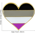 Pikkukuva 2 / 7: 5 kpl Biseksuaalinen ylpeys sydänmuotoinen rintaneula, pinssi, lippu, rintaneula Pack 5 Asexual