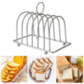 Miniatyrbilde 1 av 5: Brødstativ Ikke-deformerbart Løkkehåndtak Non-stick Kuleføtter Rustfritt Stål 6 Spor Toast Brødholder Bakeri