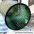 Miniatyrbild 4 av 6: 1 STK Premium Tjock Grön Glasvas - Ribbad Glasblomvas för Rustik Heminredning, Dekorativa Vaser för Blommor 26cm
