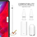 Miniatyrbilde 4 av 4: Magnetisk Penneetui Ladeadapter Og Spisser Erstatningstilbehørsett Kompatibelt For Apple Pencil 1. Generasjon 3 stk - Hvit