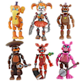 Miniatyrbilde 4 av 4: 5 stk. Five Nights at Freddys Action Figures Leketøy Security Breach Series Glamrock Foxy Bonnie Fazbear Pvc Dukke Fnaf For Barn Gave 6 stk. B
