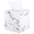 Pikkukuva 1 / 5: 1 KPL Marmorinen Servettiteline - Nahkainen Kuutio Neliö Servettiteline White Marble