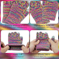 Miniatyrbild 2 av 7: Vintermössa, Halsduk och Vantar Set för Barn, 3-Delar Stickad Varm Crochet Tjock Fluffig Halsduk Pom Pom Mössa Två Fingrar Touch Screen Vantar Set Iridescent
