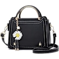 Miniatyrbillede 1 af 5: Lille Crossbody Taske til Kvinder, Håndtasker med Top Håndtag, Søde PU Læder Skuldertasker, Messenger Tasker til Piger, Dametasker med Blomstervedhæng