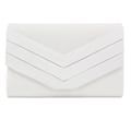 Pikkukuva 1 / 3: Tyylikäs mokkanahkatyylinen clutch-laukku häihin, juhliin, tanssiaisiin ja iltaan, fuksia White