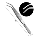 Pikkukuva 1 / 5: 12,5/14/16/18 cm ruostumattomasta teräksestä valmistetut pinsetit puutarhatyökalut keittiötyökalut kaarevat pinsetit 16cm elbow