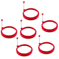 Miniatyrbild 1 av 5: St Silikon Äggringar, Äggringar Non Stick, Äggkokningsringar, Stekt Äggform Eller Pannkaksringar Nonstick Form Ring Rund Red
