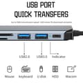 Miniatyrbilde 2 av 8: USB C Hub USB 3.0 Type-C Splitter 4 in 2 4 in 2
