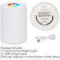 Miniatyrbillede 7 af 8: LED Natlampe, Smart Sengelampe, Justerbar Kontrol, USB Genopladelig, Bærbar, til Børn, Soveværelse