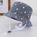 Miniatyrbild 3 av 5: Justerbar solhatt för barn, andningsbar strandhatt för pojkar och flickor Star Denim