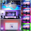 Miniatyrbild 3 av 5: USB LED-slingor, RGB 5050-lampor, 24-knapps infraröd fjärrkontroll, säkra och beröringsbara, DIY inomhusdekoration, TV-bakgrundsbelysning (9,84ft/3m)
