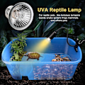 Miniatyrbillede 4 af 5: Reptil Lampe med UVB + UVA, Clip-on Keramisk Holder til Skildpadde Solbadning og Opvarmning, Firben Belysning White A4