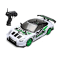 Miniatyrbild 1 av 5: RC Driftbil, 15 km/h Repskyddad Lättvikts Laddningsbar Lågfriktions Fjärrstyrd Bil White-Green
