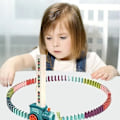 Miniatyrbilde 3 av 5: Domino Tog Leker, 60 Deler Domino Tog Byggeklosser Sett, Automatisk Domino Legging Akustisk Elektrisk Tog, Domino Tog Leker for Barn