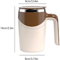 Miniatyrbild 6 av 7: Uppladdningsbar Självrörande Mugg, 380ML Automatisk Magnetisk Omrörarmugg för Kaffe, självrörande kaffemugg, magnetisk omrörarkopp D Rechargeabl