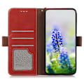 Miniatyrbilde 4 av 5: Ekte Skinn Folio Telefonveske med RFID-blokkering for Samsung Galaxy A25 5G Red