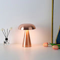 Miniatyrbild 3 av 5: LED Svamp Bordslampa Uppladdningsbar Touch Tre-tons Belysning För Café Bar Restaurang Vardagsrum Sovrum Studierum Dekoration-1st Rose Gold