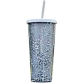 Miniatyrbild 1 av 4: 710ml Kalla Koppar med Lock & Sugrör, Återanvändbar Tumlare med Sugrör & Lock Smoothie Milkshake Kopp Dubbelväggig Kall Kopp