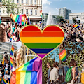 Pikkukuva 7 / 7: 5 kpl Biseksuaalinen ylpeys sydänmuotoinen rintaneula, pinssi, lippu, rintaneula Rainbow 5pcs