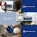 Miniatyrbilde 5 av 7: Lunsjboks for Voksne, Lunsjboks for Barn, Lunsjbokser for Voksne/Barn/Studenter, 1300ML-6 Rom Bento Lunsjboks Blue
