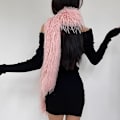 Miniatyrbild 5 av 6: Dam Scarf Höst Vinter, Lätt Stor Varm Mysig Halsduk, Y2K Mode Kashmirhalsduk Konstgjord Päls Plysch Halsdukar för Kallt Väder Pink