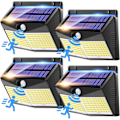Miniatyrbild 1 av 8: 【248 LED/2000LM】4-pack solcellslampor för trädgården, superbriljanta 3-vägs solcellsdrivna LED-strålkastare för utomhusbruk.