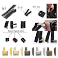 Miniatyrbild 10 av 10: 10 st metall dragkedjestopp reparation dragkedjestopp svart black