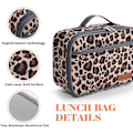 Miniatyrbilde 3 av 7: Lunsjboks, Isolerende Gjenbrukbar Lunsjpose for Jenter & Gutter, Termisk Matbeholder Tote med Vanntett Fôr, Varme eller Kalde Snacks Lunsjboks (Leopard)
