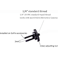 Miniatyrbillede 5 af 7: Kamera Mount Adapter 1/4\" -20 Konverteringsadapter Tripodmontering til Aluminium Metal - Monter dit Kamera til ethvert GoPro Mount Tilbehør, 2 Pak